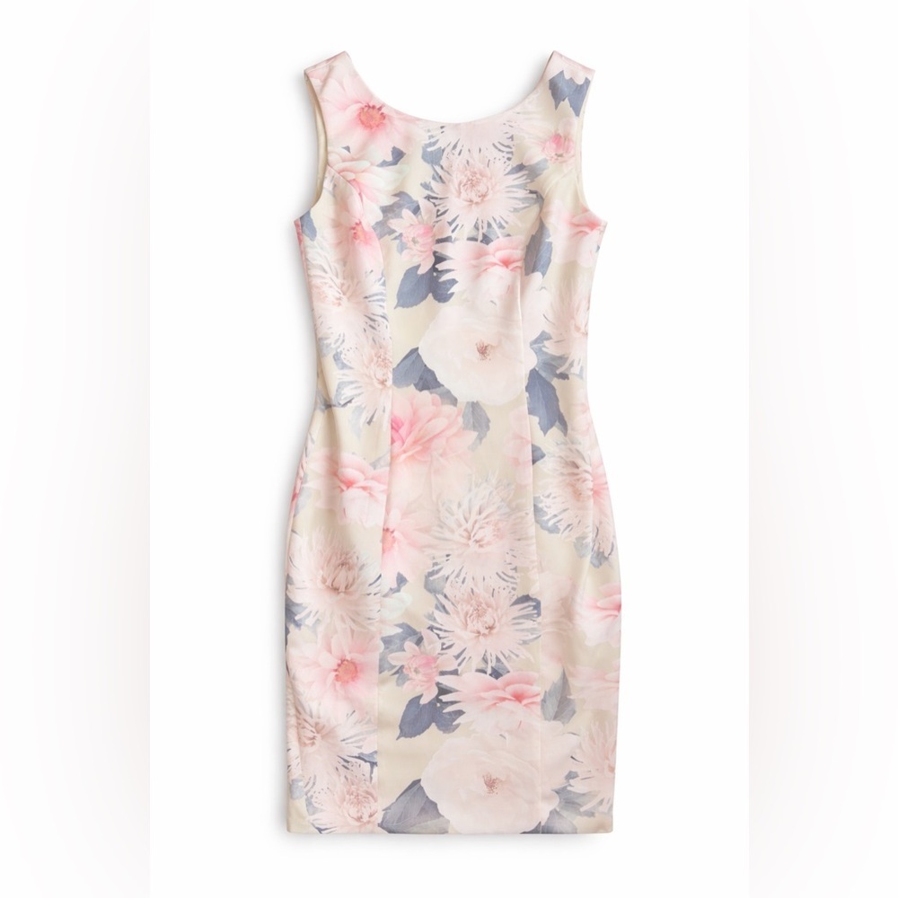 White House Black Market Floral Printed Scuba Sheath Dress- NWT- Size 8